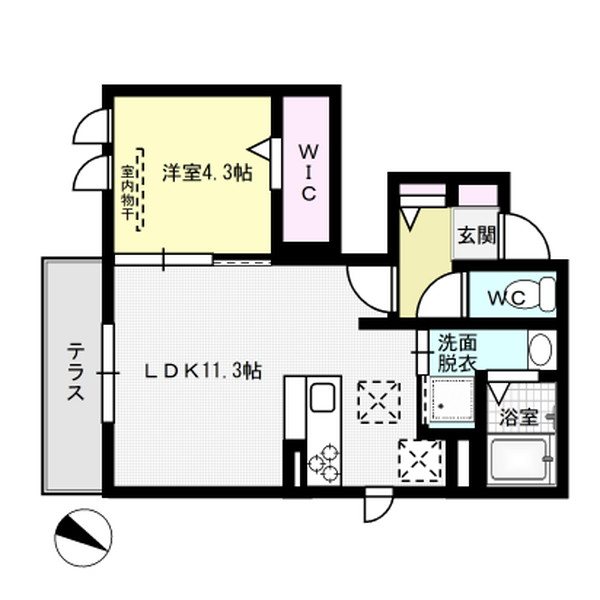 ハレクラニK B棟 101号室 間取り