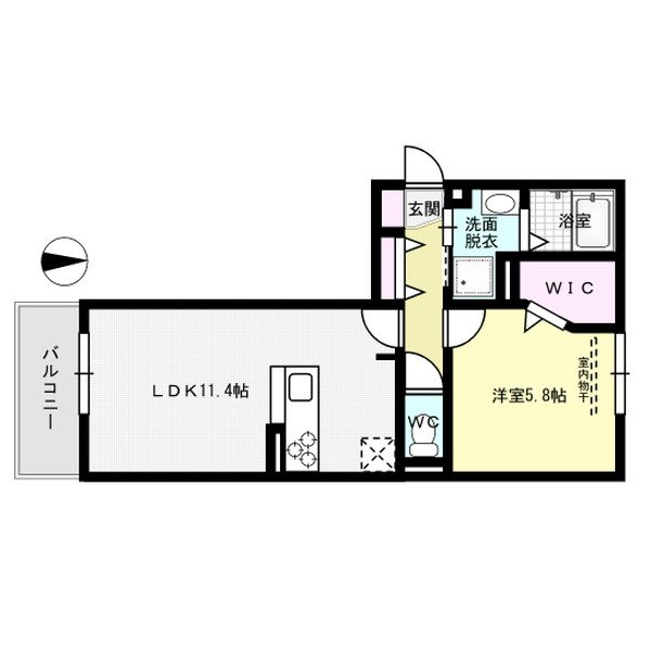 エミナール野間 203号室 間取り