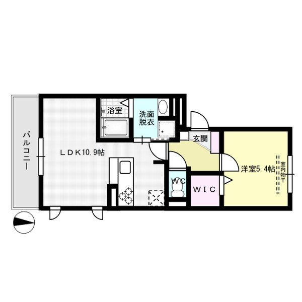 エミナール野間 201号室 間取り