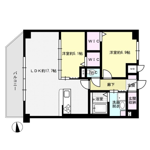 エルグランド二日市 901号室 間取り