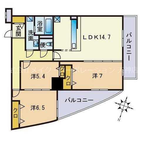S-FORT警固タワー  間取り図