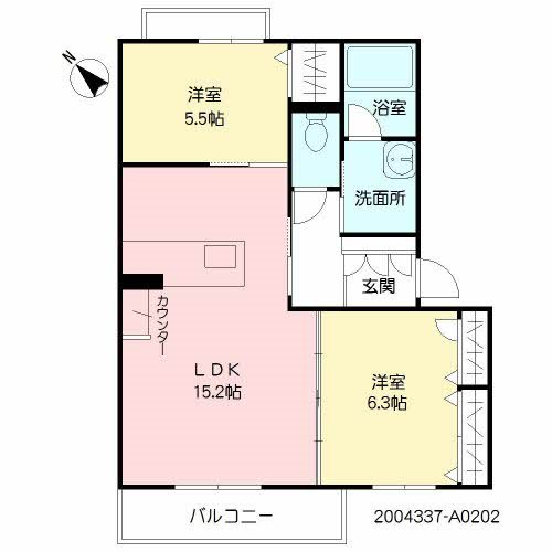 La Cerise 202号室 間取り