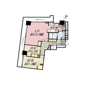 グランアルト天神タワー 間取り