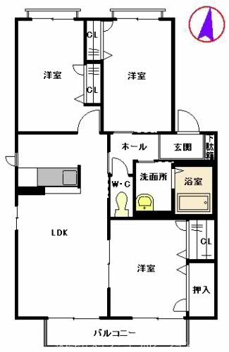 エコロジースクエア須玖南B棟 204号室 間取り