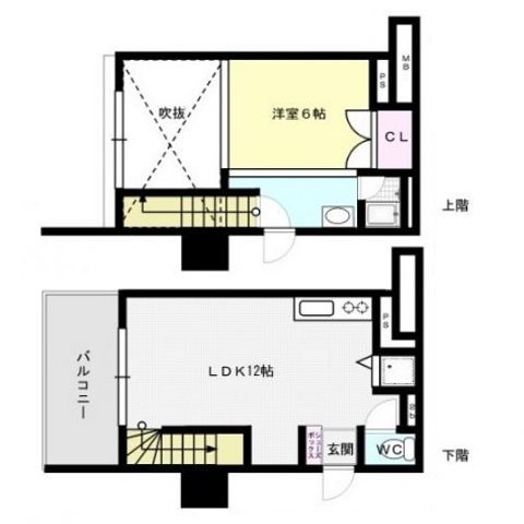 レジディア西新【Mタイプ】 間取り