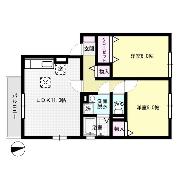 林檎館 202号室 間取り