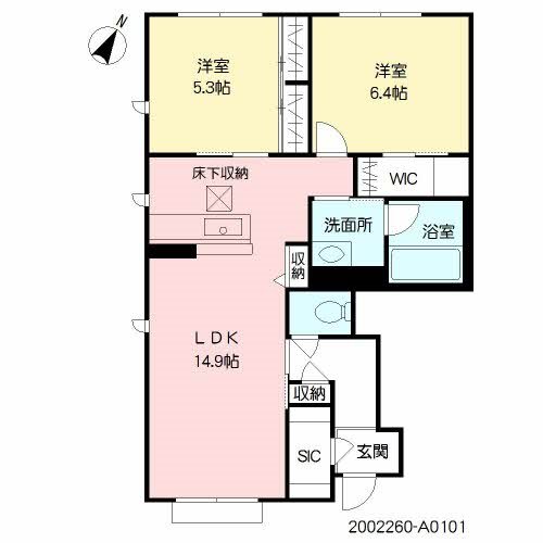 ガーデンズ ジオ A棟 101号室 間取り