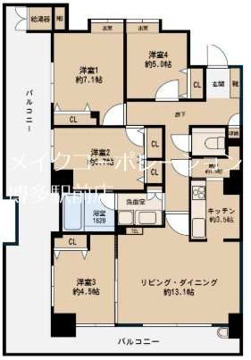 ウェルリバービュー天神  間取り