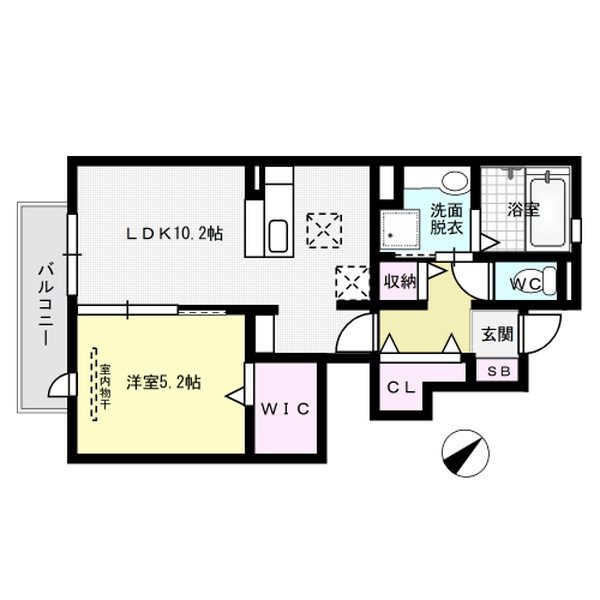 D-room博多南B棟 102号室 間取り