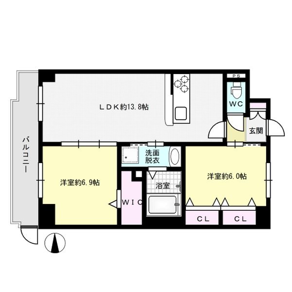 エルグランド二日市 206号室 間取り