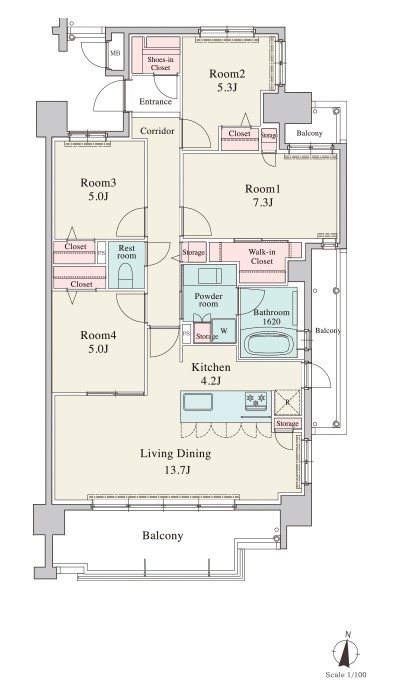 RJRプレシア別府駅前 間取り