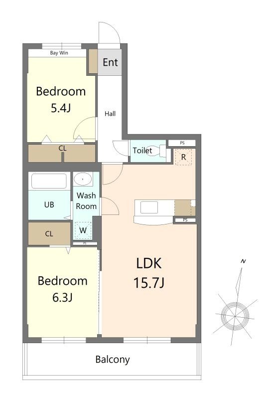 プレジデント白水Ⅴ   間取り