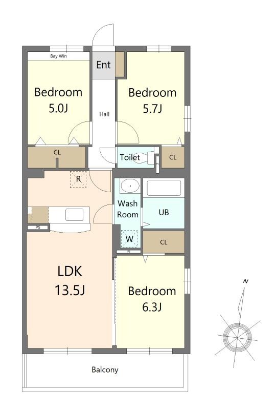 プレジデント白水Ⅴ   間取り