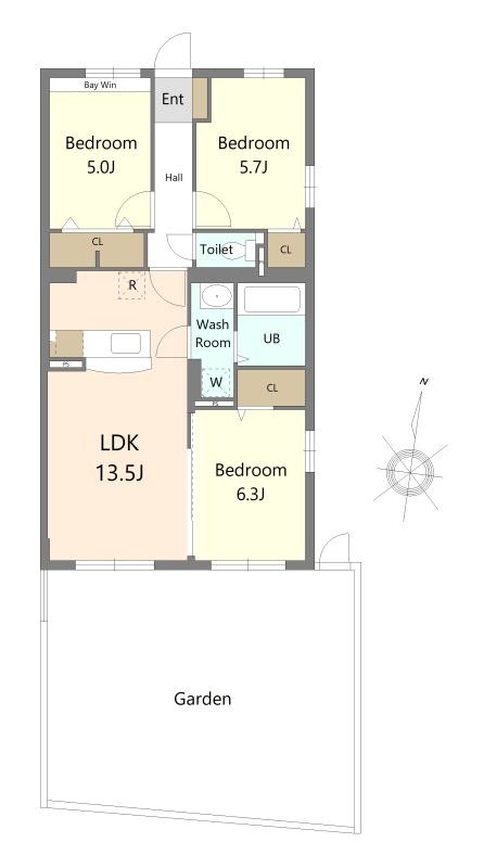 プレジデント白水Ⅴ   間取り