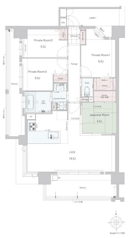 パークアソシア室見河畔  間取り