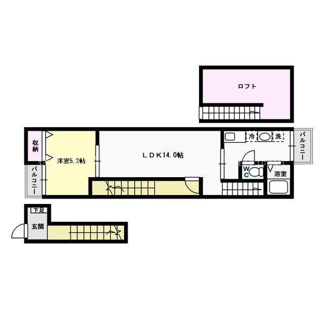 リックメゾン大野城 206号室 間取り