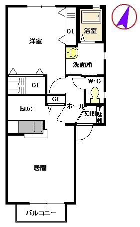 グレイスFuji A棟 203号室 間取り