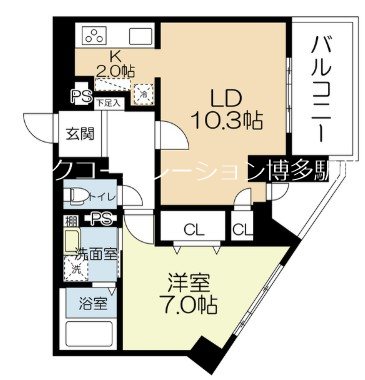 ラクレイス西新レジデンシャルタワー 間取り
