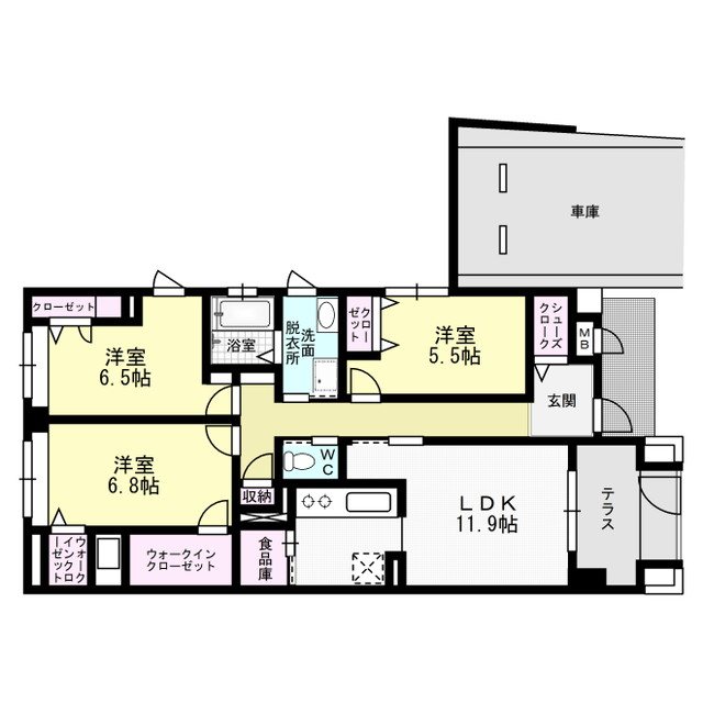 コントロモア 105号室 間取り