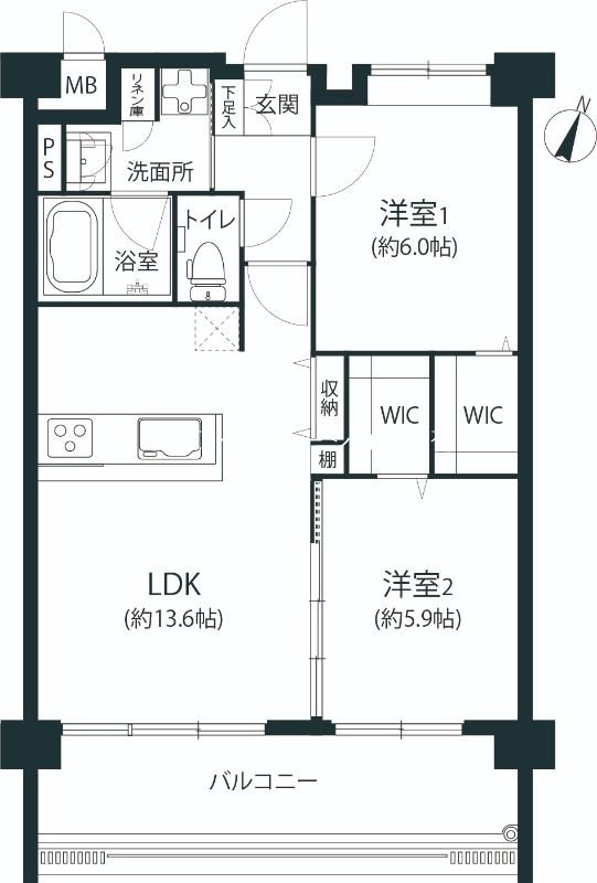 警固ビューアパートメント 間取り
