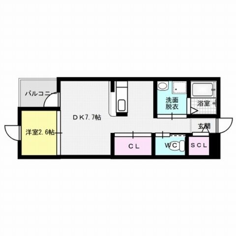 ル・レーヴ福大前Ⅱ~ネット無料~ 間取り