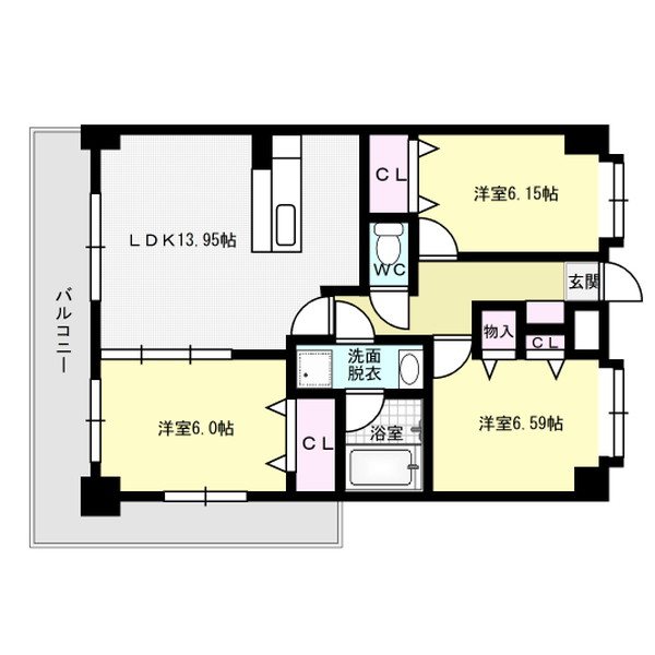 フォレスト離宮若久 301号室 間取り