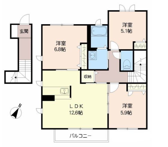 グランデュオ紙小 B棟 間取り