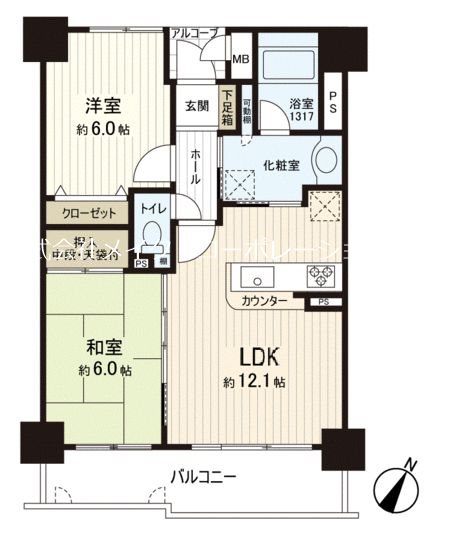 ダイアパレスプライムコート薬院 間取り