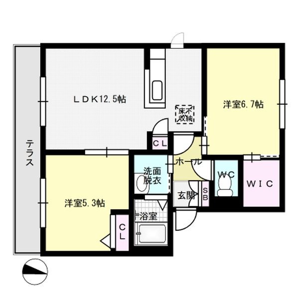 フェリシア 102号室 間取り