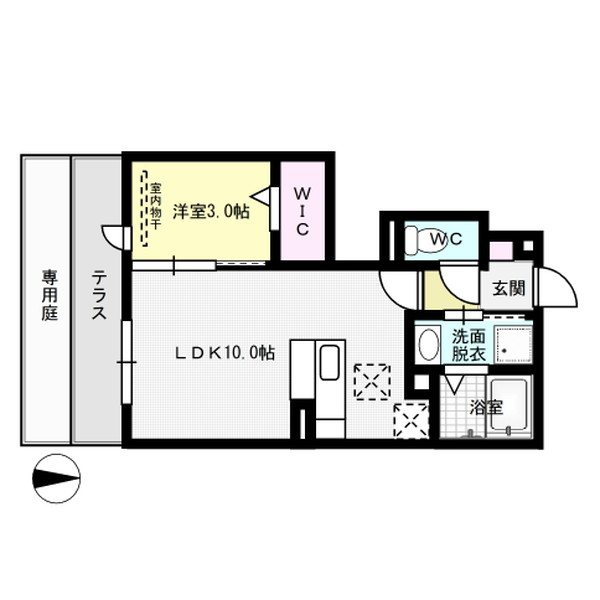 第5アヴェニュー 102号室 間取り