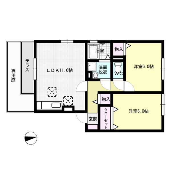 林檎館 101号室 間取り