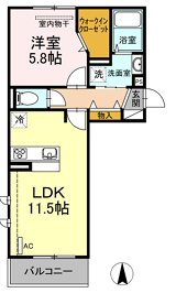 エミナール野間 306号室 間取り