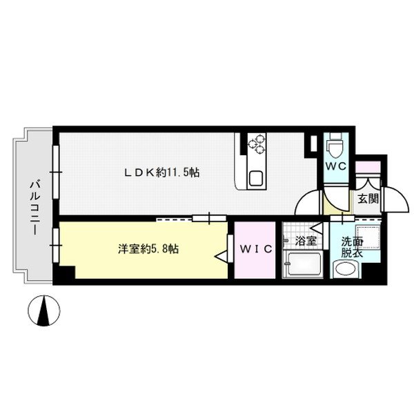 エルグランド二日市 404号室 間取り