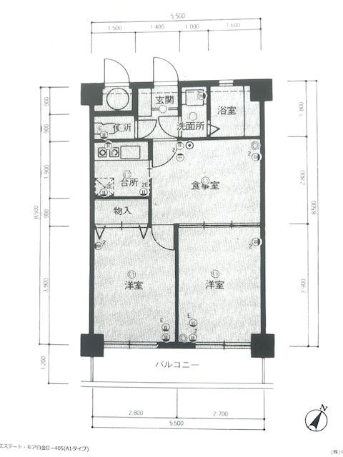 エステートモア白金Ⅱ 間取り