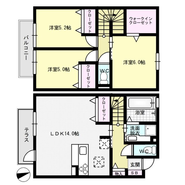 ルポ大野城駅前 102号室 間取り