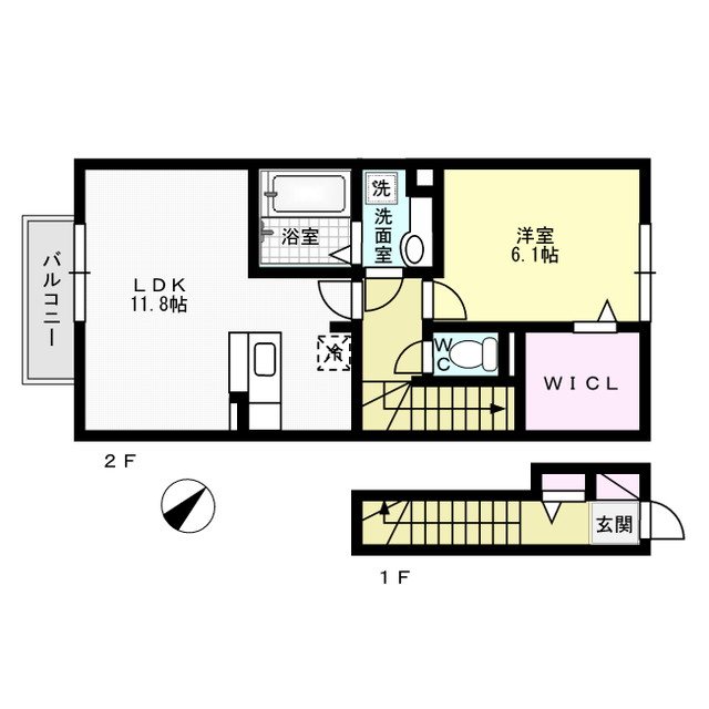 プランドール 202号室 間取り