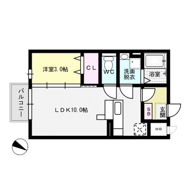 モナリエデライト 205号室 間取り