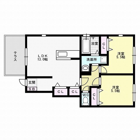 クオーレ南片江A棟 間取り