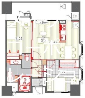 アントゥール薬院  間取り