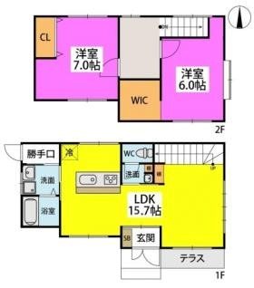 次郎丸2丁目貸家 間取り