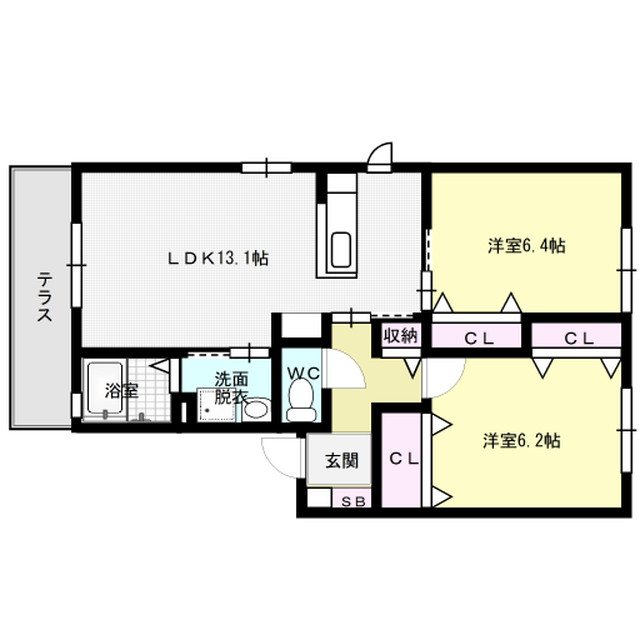 エコロジースクエア須玖南A棟 101号室 間取り