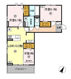 メゾン・ド・K's 203号室 間取り