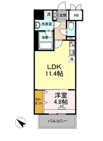 D-room gracious平尾 305号室 間取り