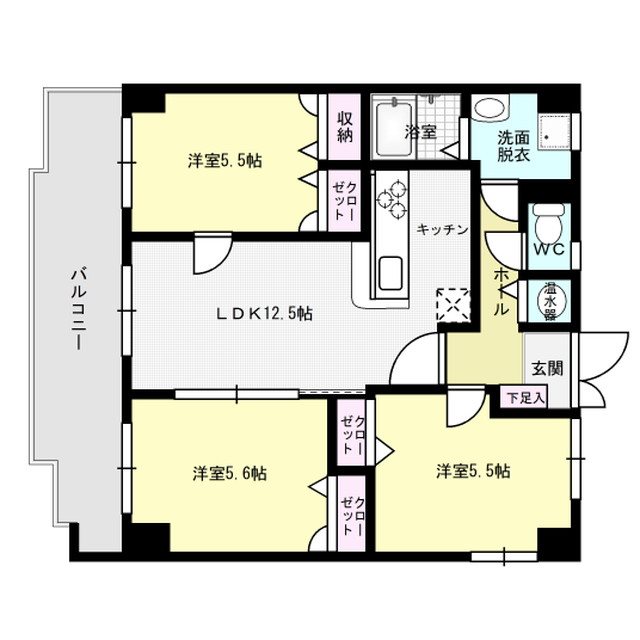 ヒルクレストアンビエンテ大橋 間取り