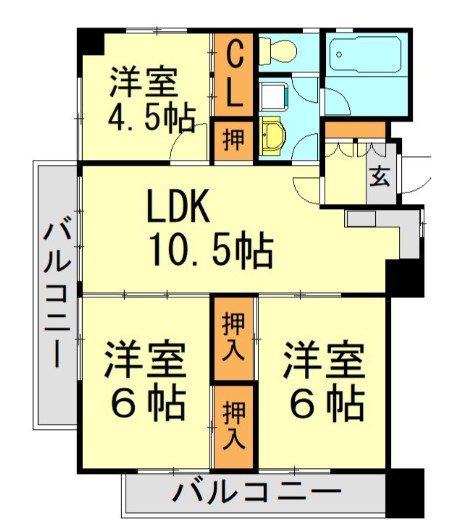 日宝サンセーヌ大橋南 間取り