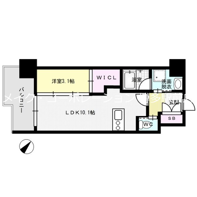 アクアステージ美野島  間取り