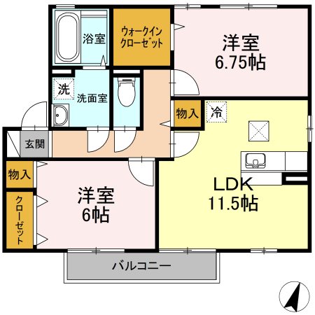 ウィルコートB棟 間取り