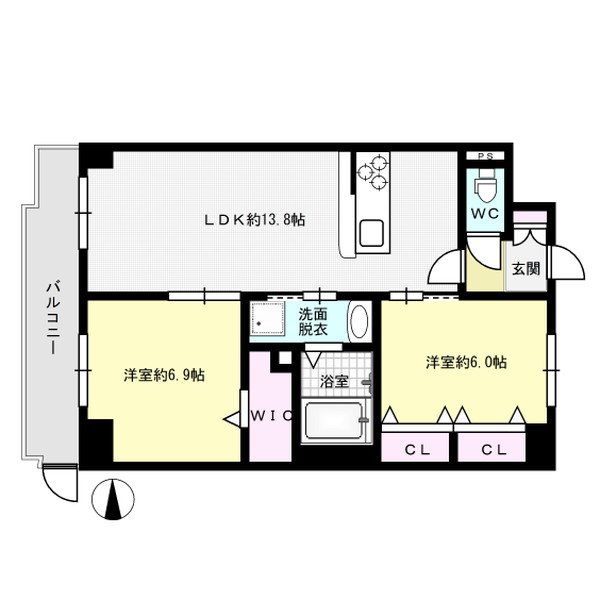 エルグランド二日市 606号室 間取り