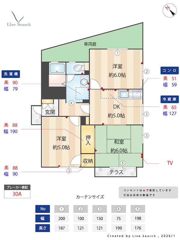 ハイツボナンザ 103号室 間取り