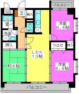マンハイム板付 605号室 間取り
